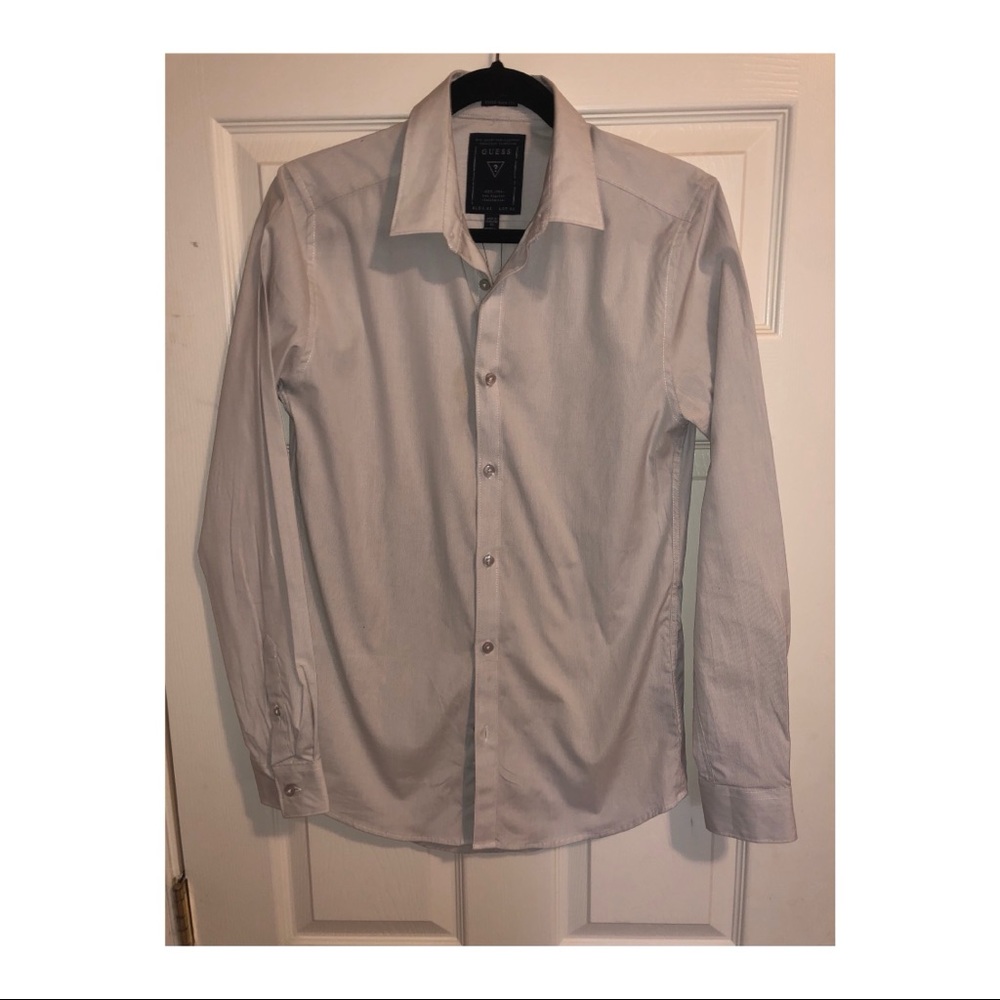 Men’s White Lightly Striped Shirt